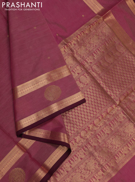 Pink Kanchipuram Silk Cotton - Buttas