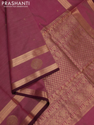 Pink Kanchipuram Silk Cotton - Buttas