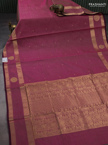 Pink Kanchipuram Silk Cotton - Buttas