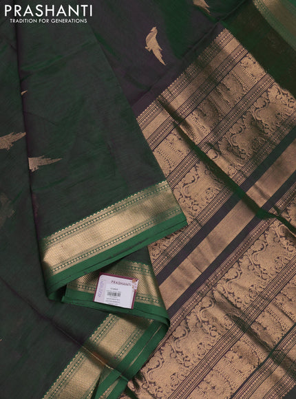 Green Kanchipuram Silk Cotton - Buttas