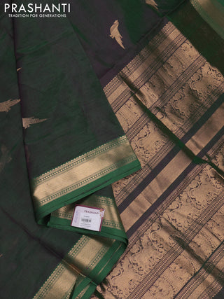 Green Kanchipuram Silk Cotton - Buttas