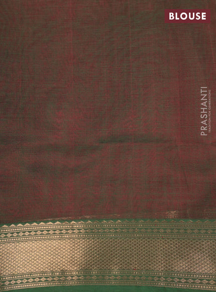 Green Kanchipuram Silk Cotton - Buttas