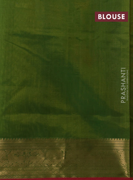 Green & Pink Kanchipuram Silk Cotton - Checks