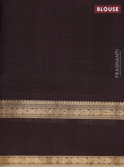 Coffee Brown Kanchipuram Silk Cotton - Checks