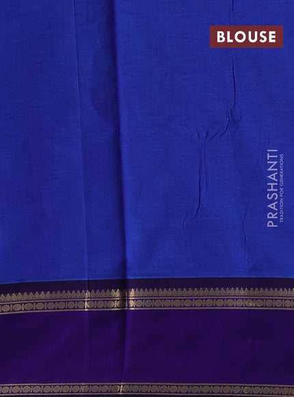 Blue & Violet Kanchipuram Silk Cotton Saree