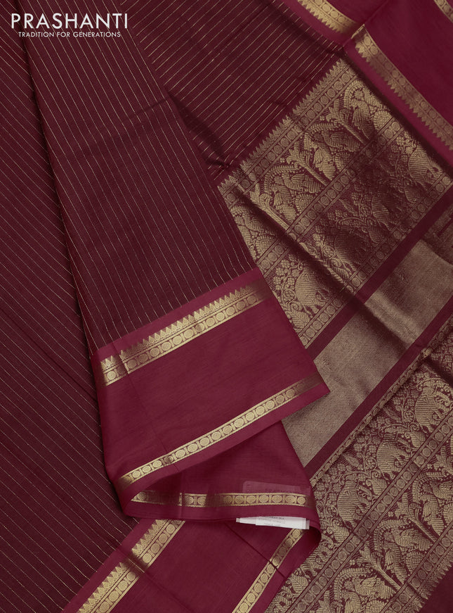 Maroon & Red Kanchipuram Silk Cotton Saree