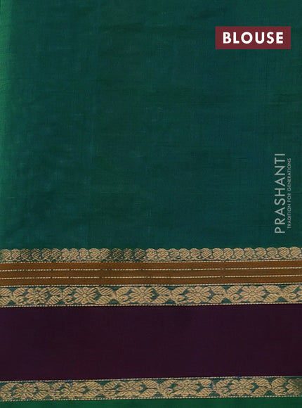 Peacock Green & Wine Kanchipuram Silk Cotton - Laksha Deepam
