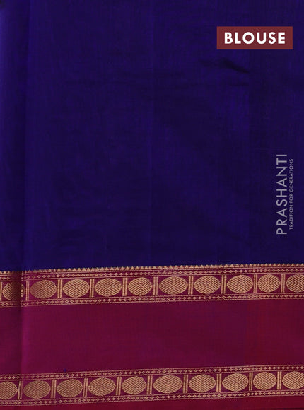 Navy Blue & Pink Kanchipuram Silk Cotton - Velthari