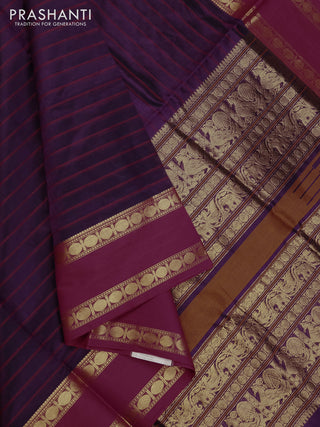 Purple & Pink Kanchipuram Silk Cotton Saree