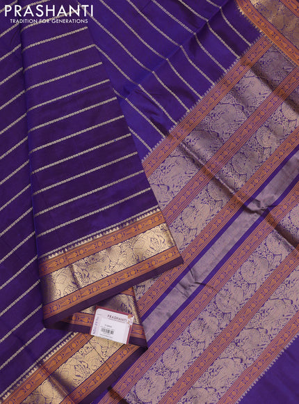Blue Kanchipuram Silk Cotton - Velthari
