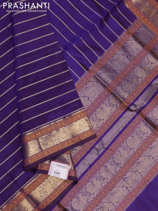 Blue Kanchipuram Silk Cotton - Velthari