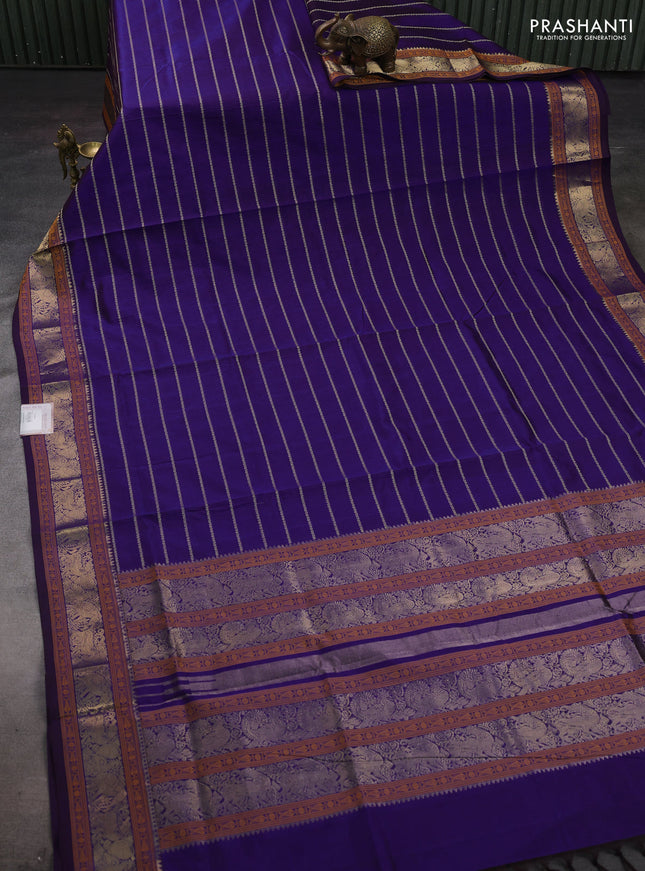 Blue Kanchipuram Silk Cotton - Velthari