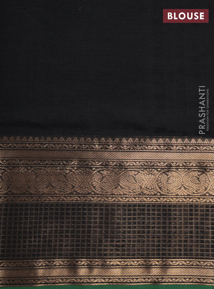 Black & Green Kanchipuram Silk Cotton - Buttas