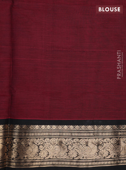 Maroon & Black Kanchipuram Silk Cotton - Checks