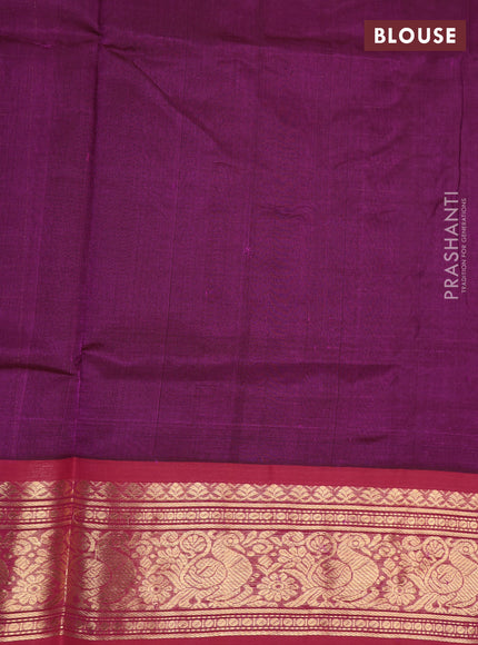 Purple & Pink Kanchipuram Silk Cotton - Checks