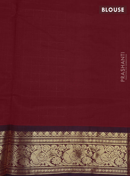 Red & Purple Kanchipuram Silk Cotton - Checks