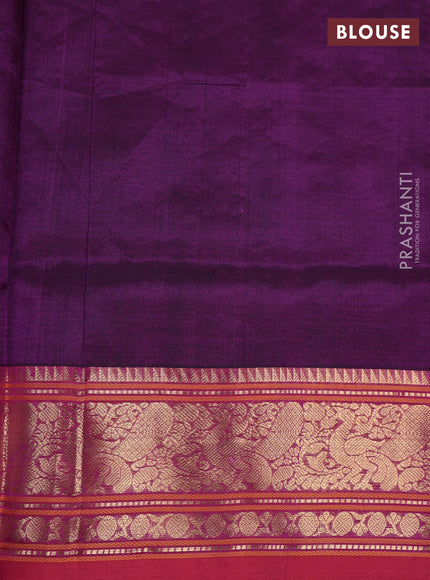 Purple & Pink Kanchipuram Silk Cotton - Laksha Deepam