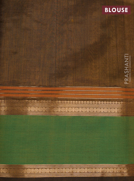 Mehendi Green & Green Kanchipuram Silk Cotton - Checks