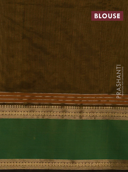 Mehendi Green & Green Kanchipuram Silk Cotton - Checks