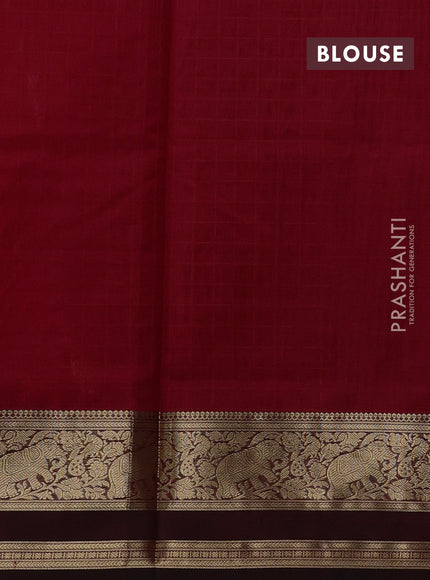 Red & Maroon Kanchipuram Silk Cotton - Checks