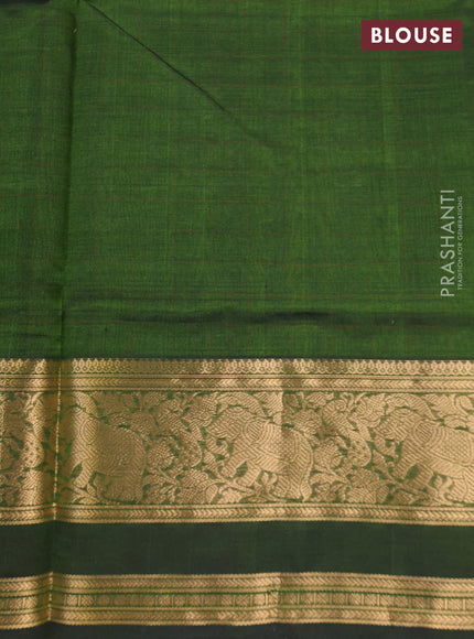 Sap Green Kanchipuram Silk Cotton - Checks