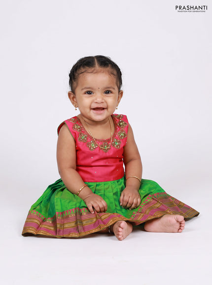 Pink & Green Silk Frock