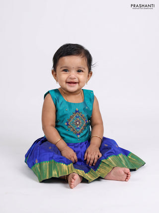 Teal & Blue Silk Frock
