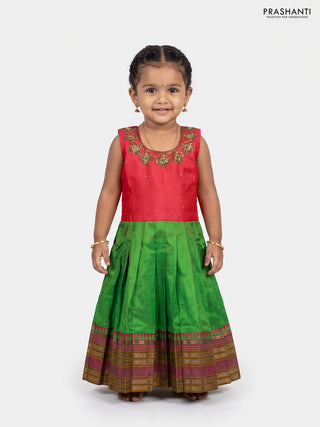 Pink & Green Silk Frock