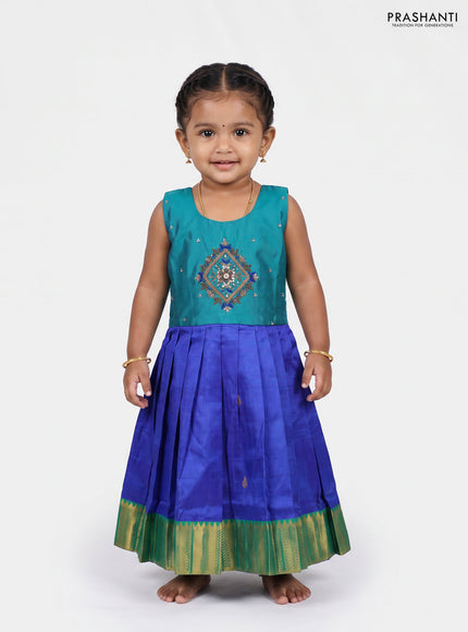 Teal & Blue Silk Frock