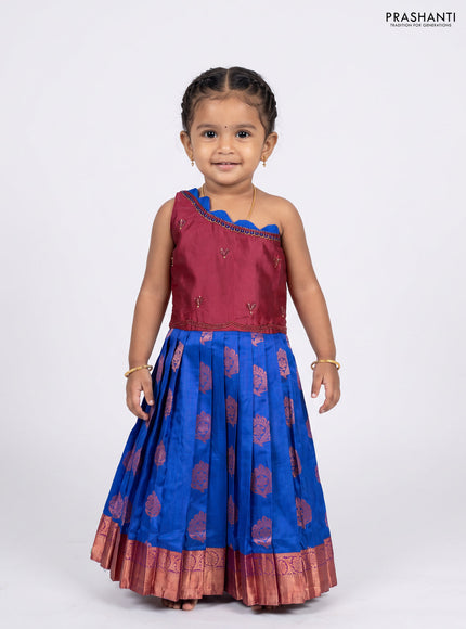 Magenta Pink & Blue Silk Frock