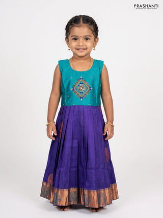 Teal & Blue Silk Frock