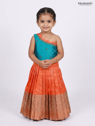 Teal & Orange Silk Frock