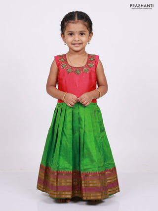 Pink & Green Silk Frock