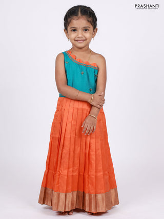 Teal & Orange Silk Frock