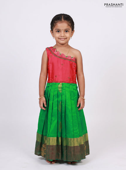Pink & Green Silk Frock