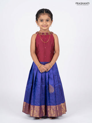 Magenta Pink & Violet Silk Frock