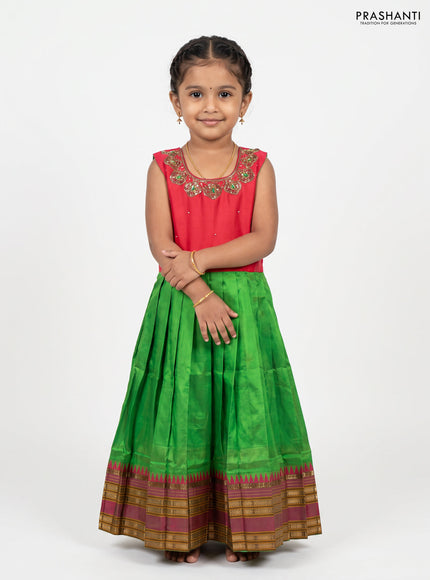 Pink & Green Silk Frock