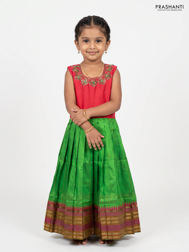 Pink & Green Silk Frock