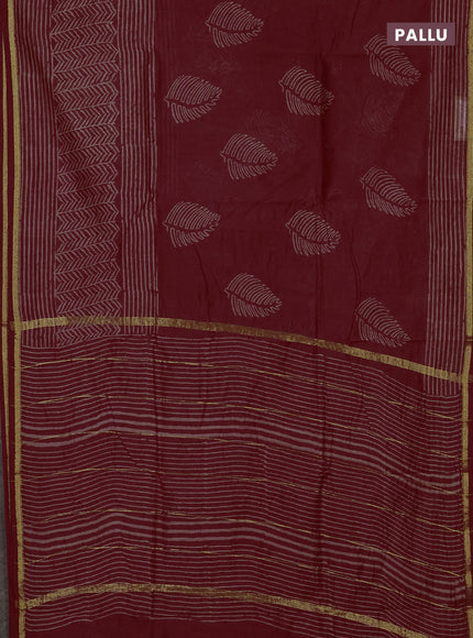 Maroon Chanderi Bagru Saree