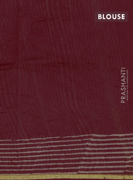 Maroon Chanderi Bagru Saree
