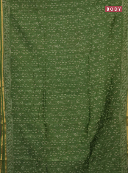 Green Chanderi Bagru Saree