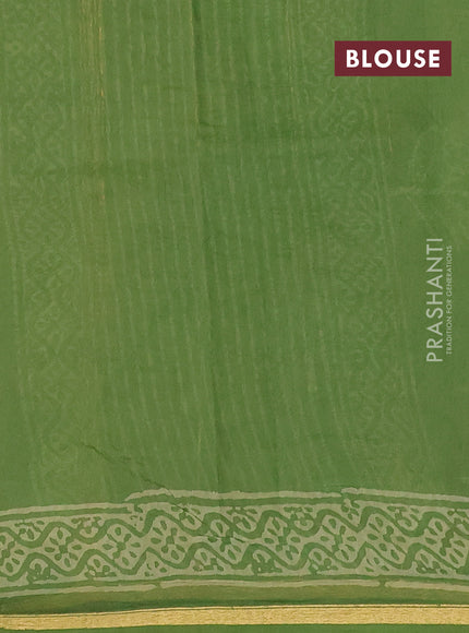 Green Chanderi Bagru Saree
