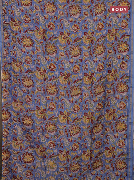 Cs Blue & Off White Chanderi Bagru Saree