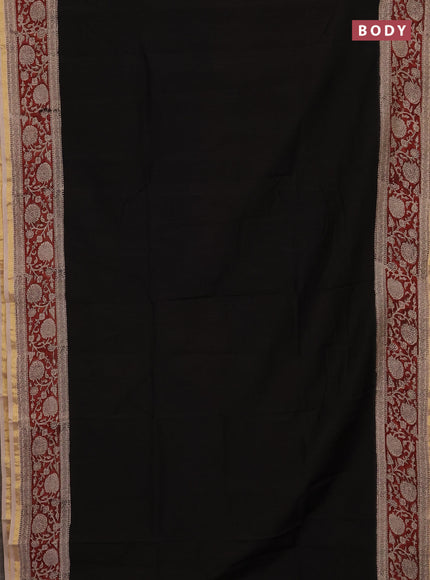 Black & Beige Chanderi Bagru Saree