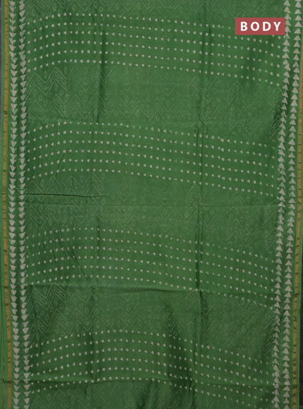 Green Chanderi Bagru Saree