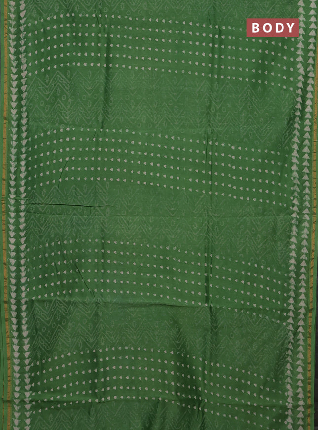 Green Chanderi Bagru Saree