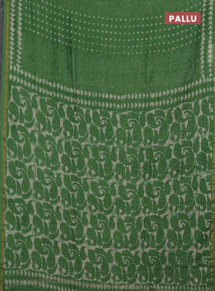 Green Chanderi Bagru Saree
