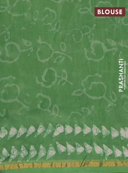 Green Chanderi Bagru Saree