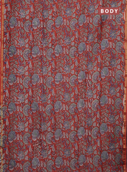 Orange Chanderi Bagru Saree