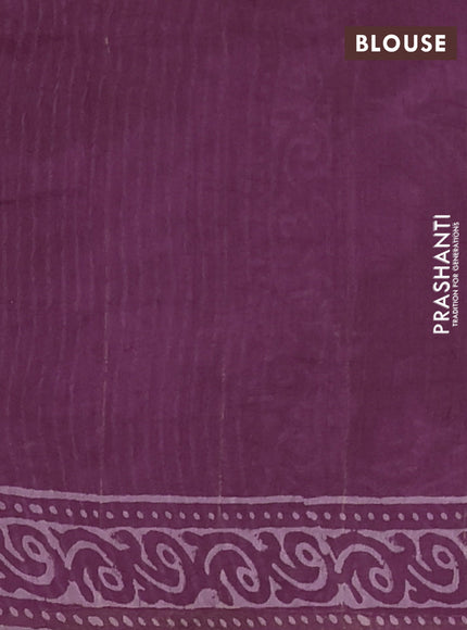 Wine Chanderi Bagru Saree